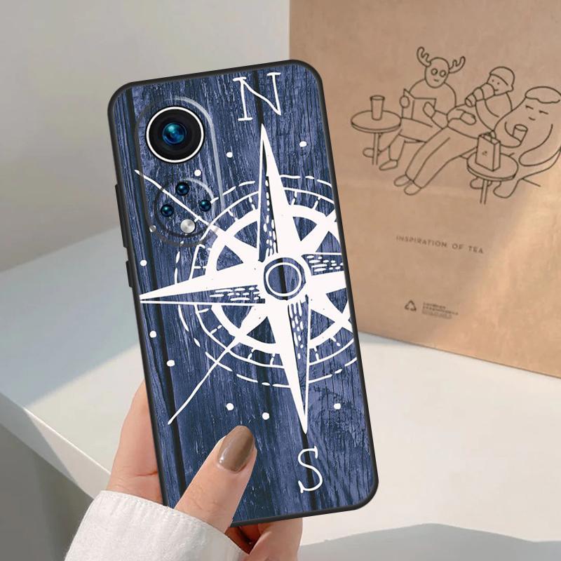 World Map Compass Nautical For Honor Magic 8 Pro 5 6 7 Lite Case For Honor Win RT 200 400 50 70 90 X8b X9a X9b X9c X9d
