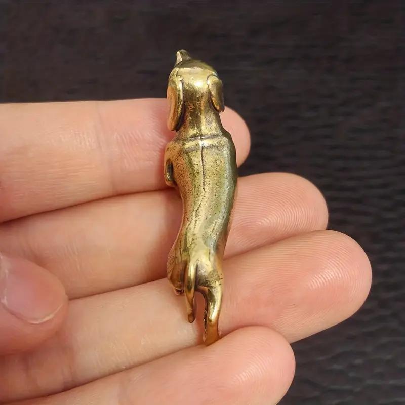 2 Stück Messing Dackel Hund Statue Für Zuhause Büro Auto Dekor Perfektes Halloween & Weihnachtsornament Geschenk für Hundeliebhaber Haustier