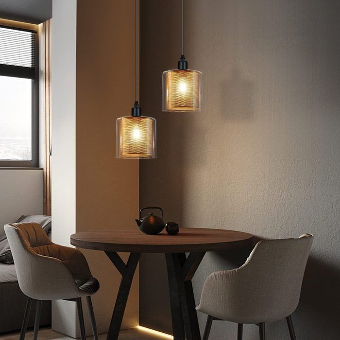 Lampe à suspension - NETTLIFE - Moderne/Scandinave - 1x E14 - Max 40W - Noir métal
