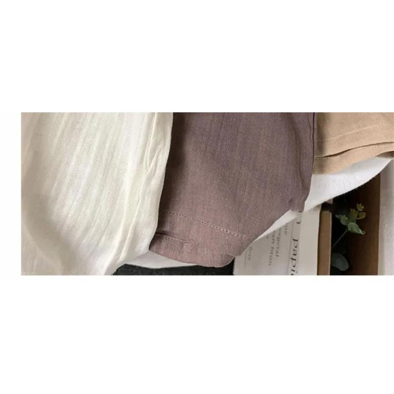 Letní dětská tílka pro miminka chlapce i dívky Vintage ležérní vesta pro batolata Jednobarevné lněné dětské oblečení