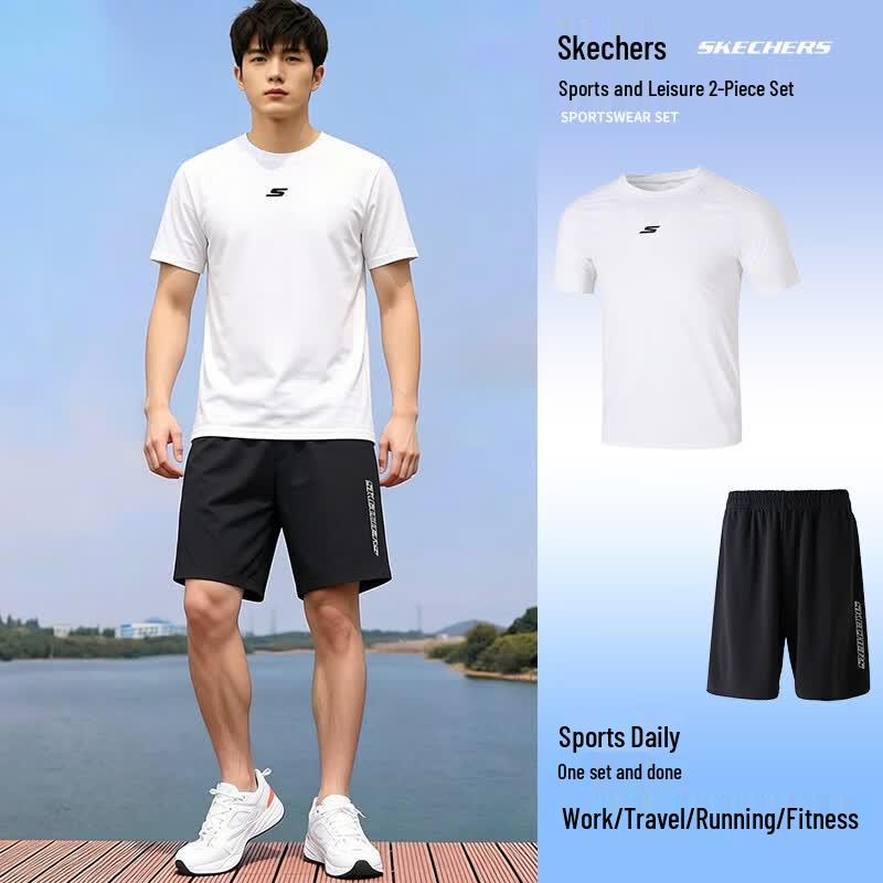 Skechers Men s Short Sleeve & Shorts Athletic Set M