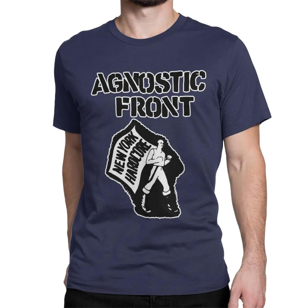 Флаг NYHC Американская Хардкор Панк Группа Рок Футболки Мужские Женские Agnostic Front Крутые Хлопковые Футболки Футболки с Коротким Рукавом Одежда 4XL