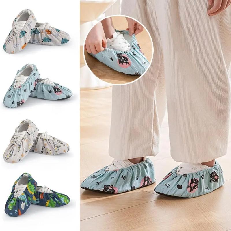 Printing Shoe Covers Non-Slip Indoor Shoes Case Reusable Shoe Cover Adult Foot Cover Protector Washable Overshoes Household