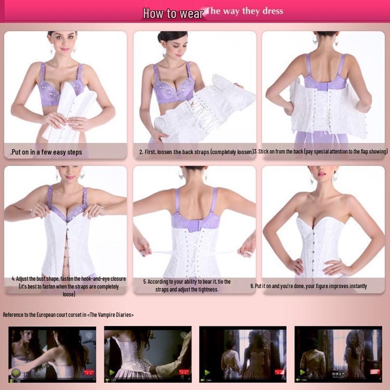 Jacquard Laceless Bridal Bustier: European & American Sexy Multicolor Plus Size Corset for Halloween & Parties