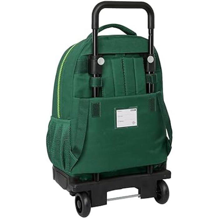 Sac à dos à roulettes Safta Real Betis BALOMPIÉ - Compact et amovible - Idéal pour les enfants - Confortable