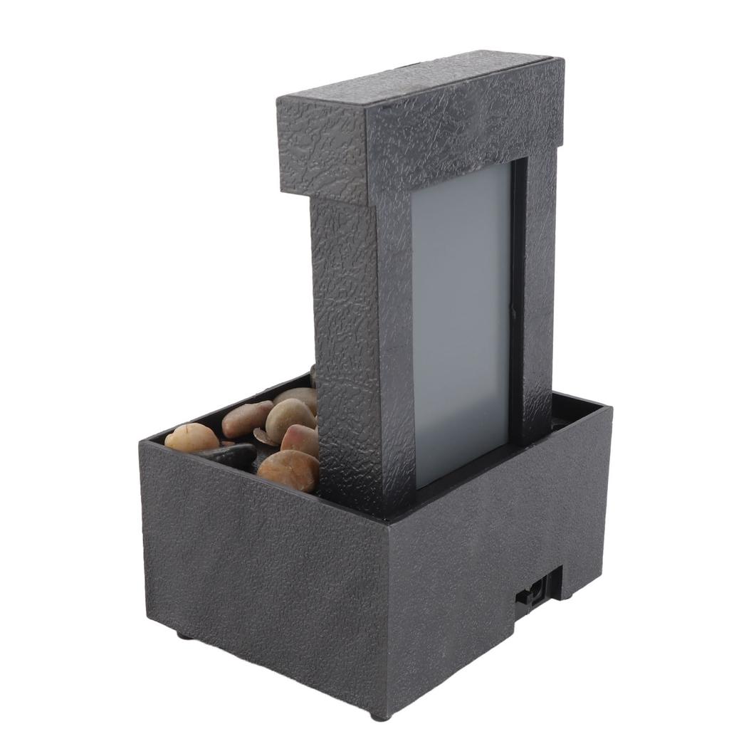 Mirrored Indoor Tabletop Water Fountain with Stone LED Light 2 Hours Auto Power Off for Home Office