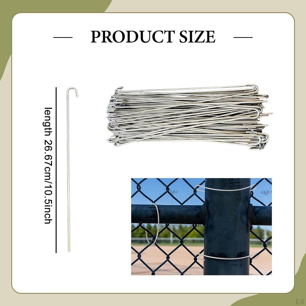 100 Chain Link Fence Ties for Securing Slats in Garden