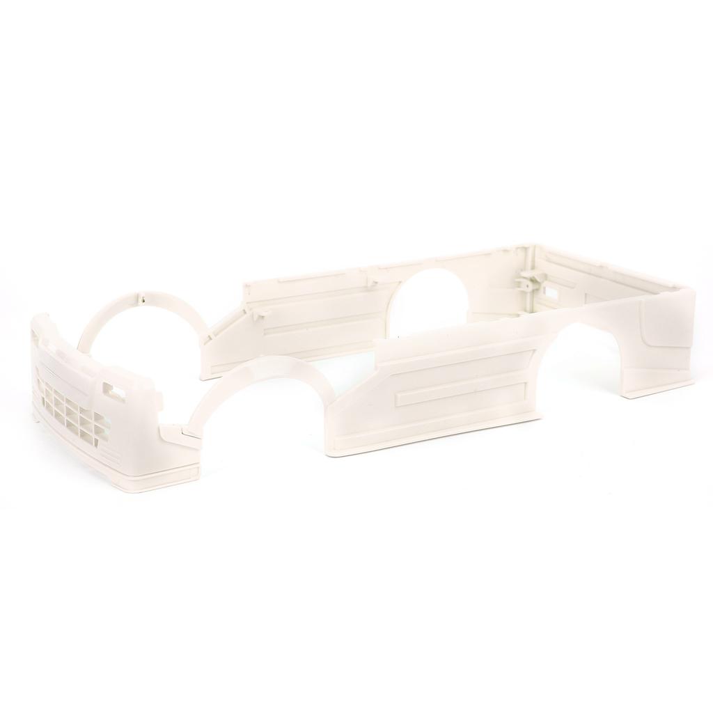 RC Wide Body Kit Large Surrounding Cover LED Light Modification Kits for WPL D12 RC Truck WhiteRed