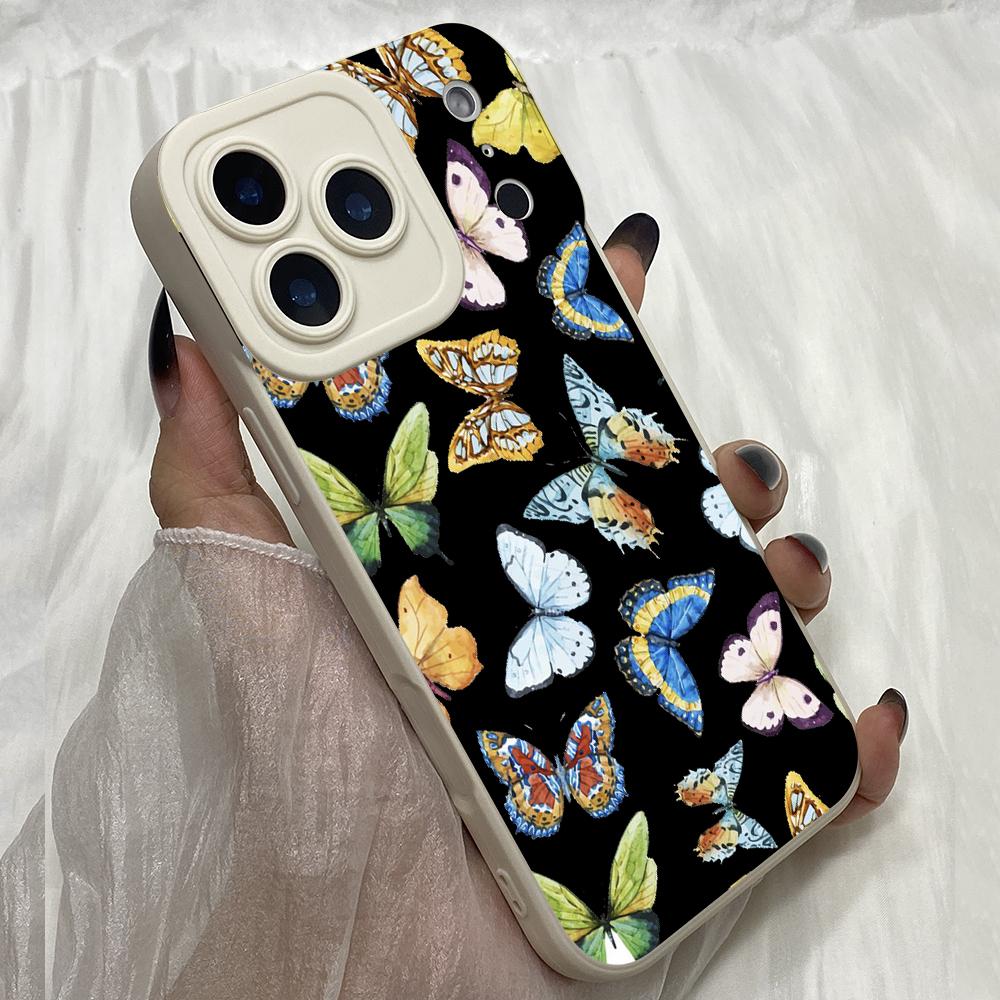 M270 Aquarela Butterfly art Design Angel Eyes Soft Phone Cases for iPhone Samsung Galaxy Xiaomi Rdemi Huawei Honor Infinix Realme OPPO Vivo All Model