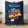 Custom Name Cute airplane Theme Printed Blanket - Perfect for Couch, Bed, Travel & Outdoor Use | Machine Washable, Cozy & Durable.
