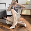 New champagne pointed rhinestone trimmed high heels women's thin heels sexy and beautiful light mouth single shoes