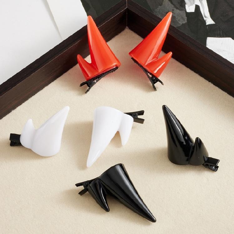 Multiuse Devil Horn Hair Clip Resin Strong Hold Side Clip for Halloween Costume Event And Masquerades Photography