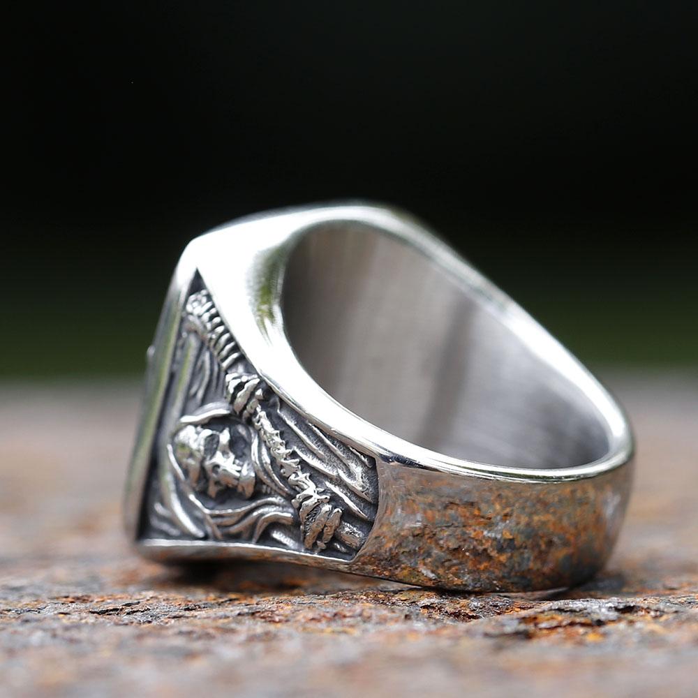 Vintage Herren 316L Edelstahlringe für Männer Tod Sense Herrschender Totenkopfring Herren Hip-Hop Punk Party Schmuck Geschenk