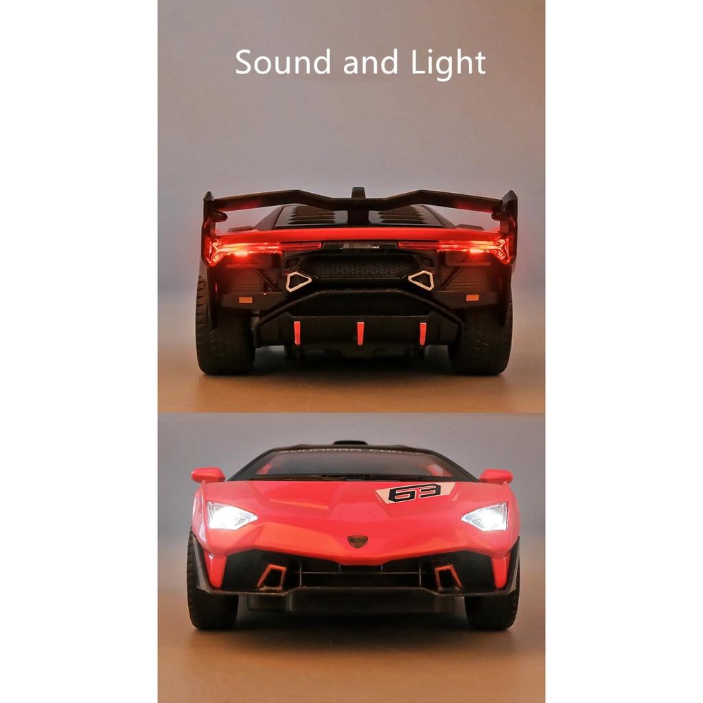 1/32 Lamborghini Aventador SC18 Alston Alloy Racing Car Model Diecasts Metal Toy Sports Car Model Simulation Sound Light Toy Gift