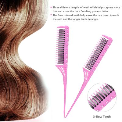 3-rzędowy grzebień do drażnienia zębów Szczotka do rozczesywania Grzebień z ogonem szczura Zwiększający objętość Przyszły grzebienie fryzjerskie