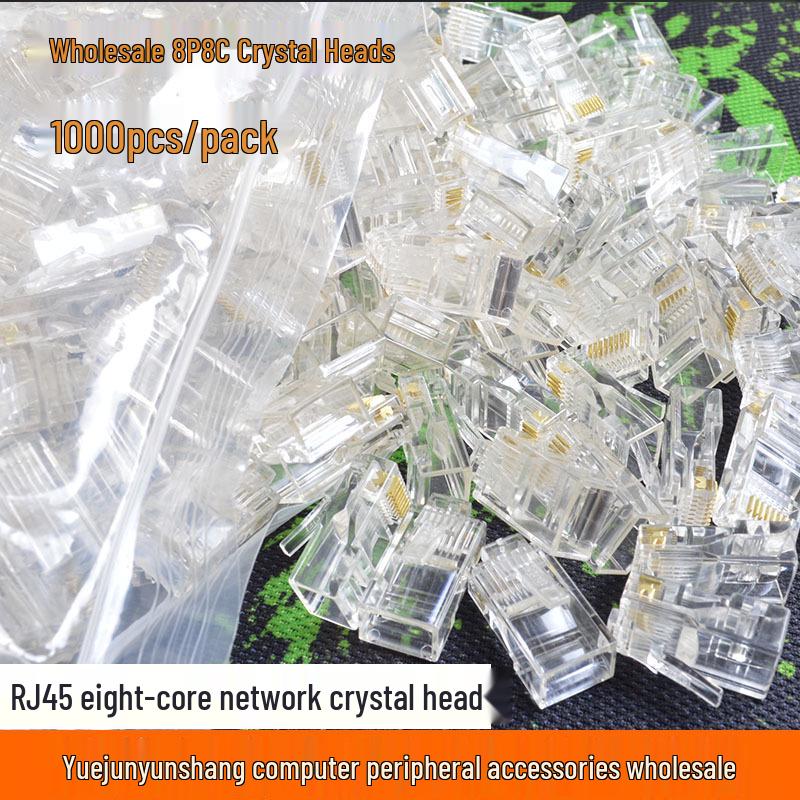 1000 Pcs RJ45 Cat5e 8P8C Network Cable Crystal Plugs for 100Mbps