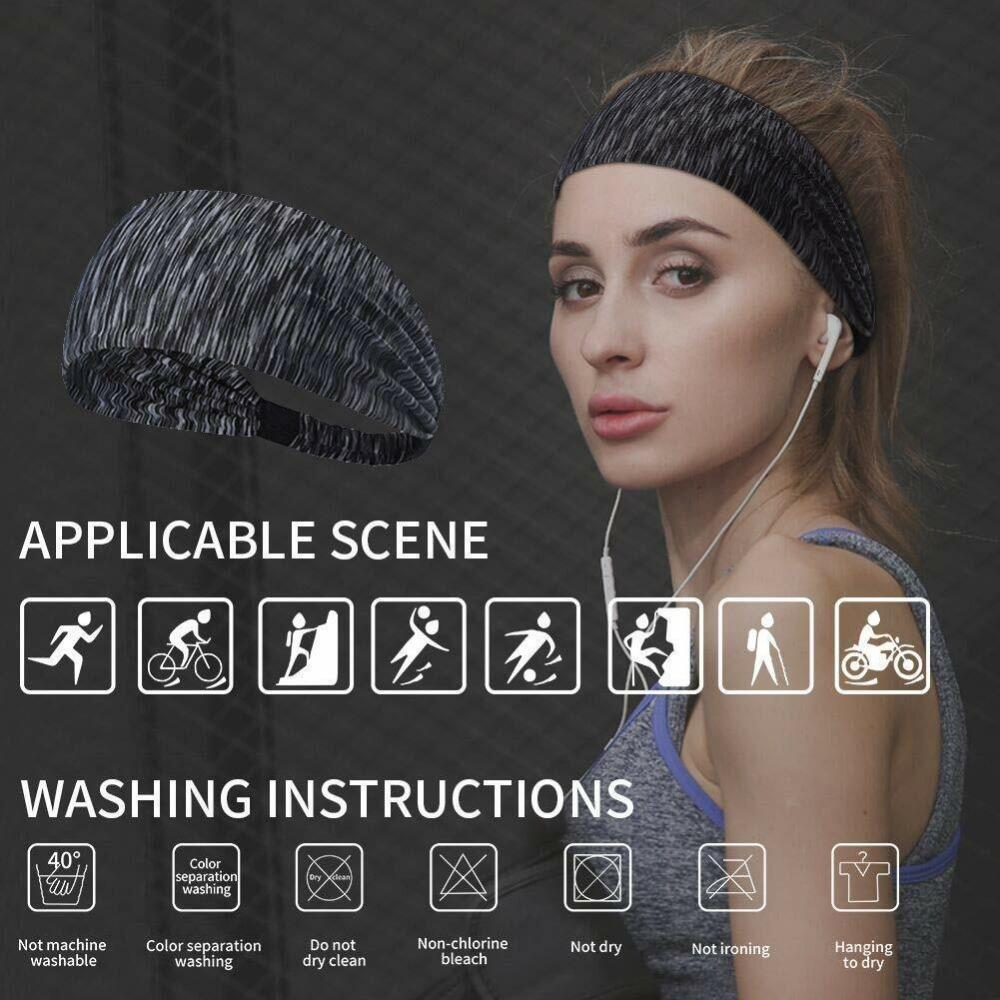 Men Women Yoga Headband Non Slip Sweatband Elastic Hair Band for Workout Running Athletic Wide Turban Headbands