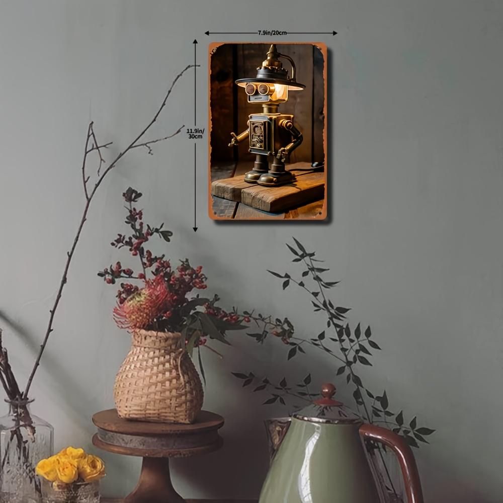 Vintage Steampunk Stil Tischlampe, Retro Eisenkunst Heimdekor - Langlebiges Metall mit sicherer abgerundeter Ecke