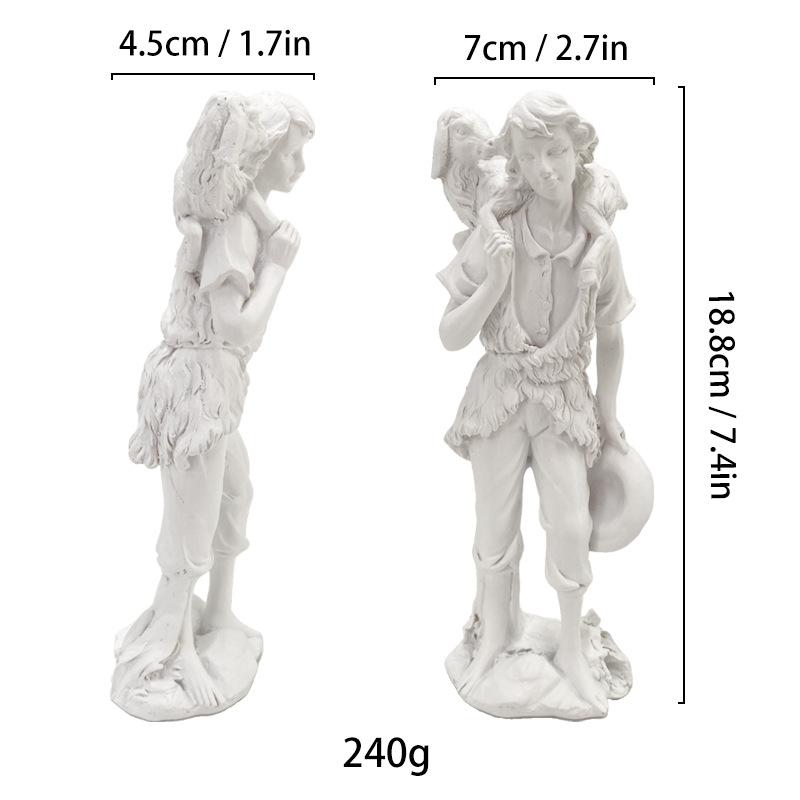 Simulated Human Figure Sculpture Christ Catholicism Shepherd Angel Resin Handicrafts Jesus Home Decoration Ornaments