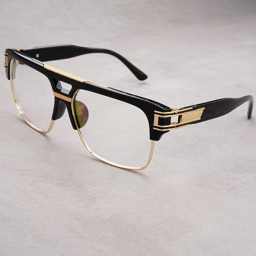 Occhiali da Sole da Uomo con Montatura Grande New Modern Retro Stile Ins Street Style Marca Grande Lenti Gradiente Cool per Uomo