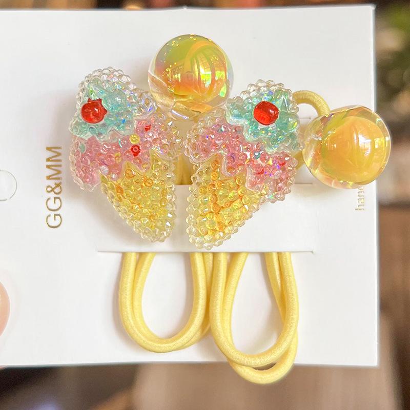 2 Stück/Set Kinder Cartoon Hase Elastische Haargummis Glitzer Blume Haargummi für Mädchen Niedliches Haarband Kinder Haaraccessoire