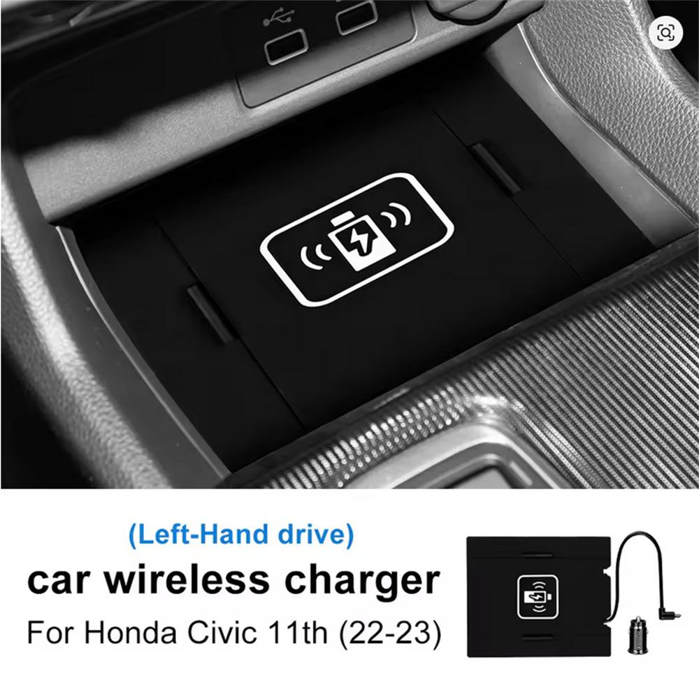 QI Wireless Car Phone Charger Charging PVC Pad For Honda Civic 11th 22-2023
