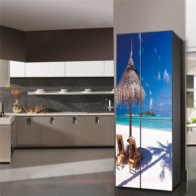 Autocolant 3D pentru frigider Capac uși Dulap de vin roșu Film autoadeziv Ușă Vinil Capac frigider Autocolante Tapet Decalcomanii Artă PVC