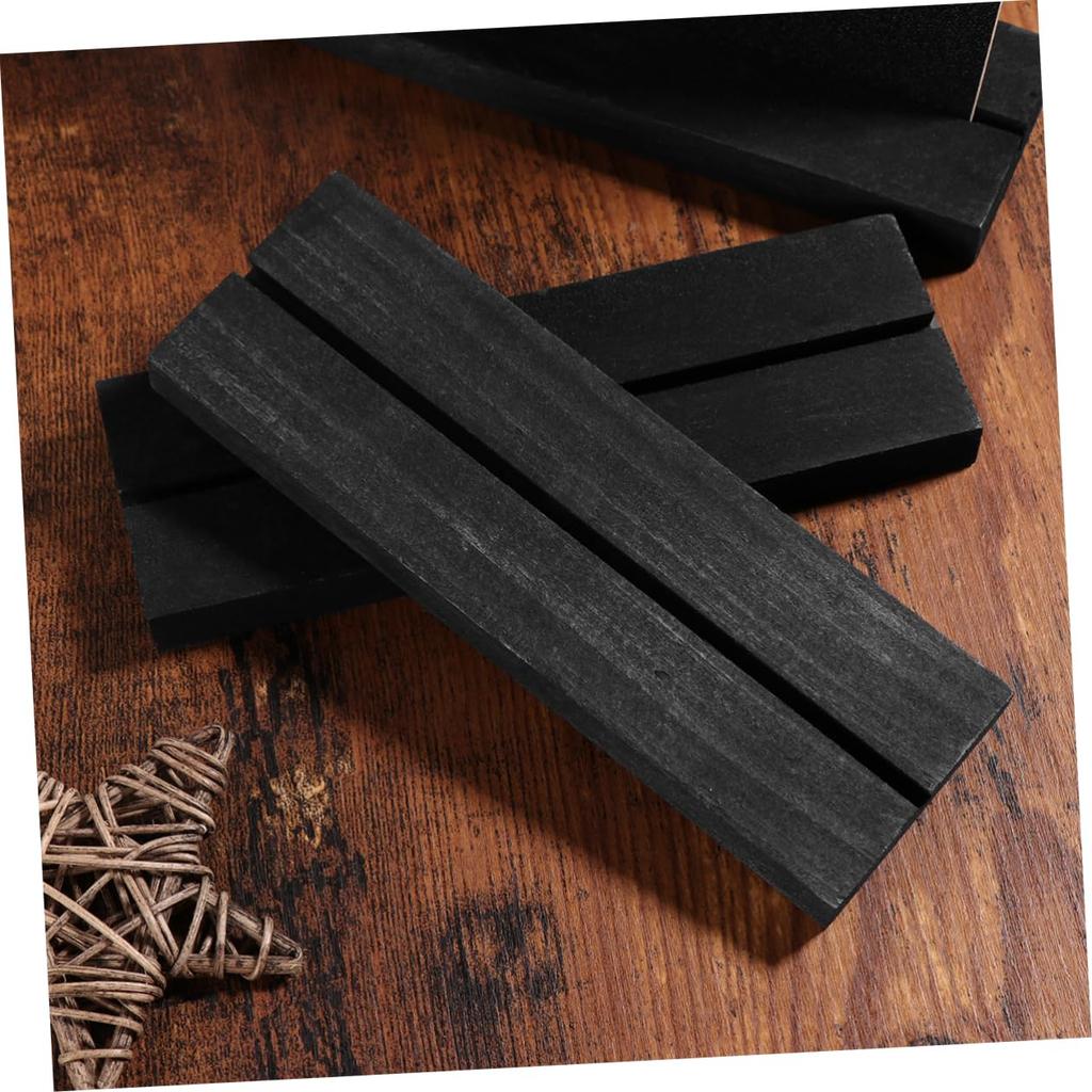 NUOLUX Tabletop Mini Chalkboard Menu Board, Double-Sided, for Restaurant Signs, Message Boards, and Table Numbers, Wooden, Set of 4