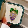 Broches de Uva Doces Brilhantes Para Mulheres Unisex Elegantes Acessórios de Corsage para Roupas Joias Versáteis para Festa Presentes para Amigos
