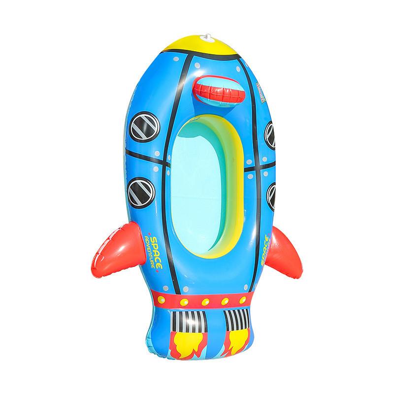 

Inflatable Cartoon Toddler Swim Ring With Steering Wheel For Water Play Children Boat