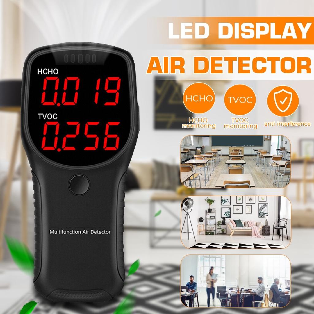 Black Portable Digital Formaldehyde Detector Air Quality Monitor HCHO TVOC Detector Gas Analyzer LCD Display Tester