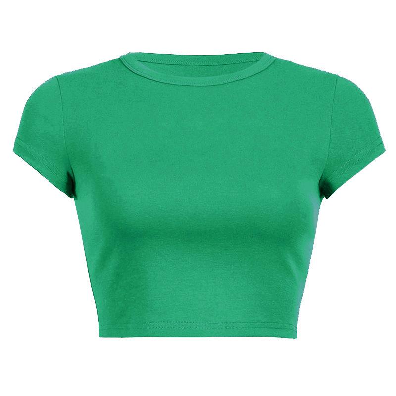 Y2K Women's Summer Solid Color Short T-shirt