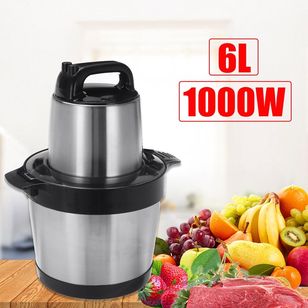 6L Electric Meat Mixer Blender Grinder with Double Knife Stainless Steel Electric Chopper Automatic Mincing Quiet Food Blender