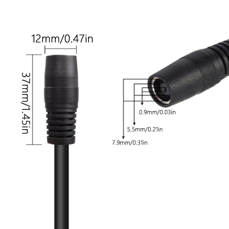 Durability 14AWG DC7.9x0.9mm Power Extension Cable 16.4ft Power Cord For Solar Generators Panel Outdoor Charging