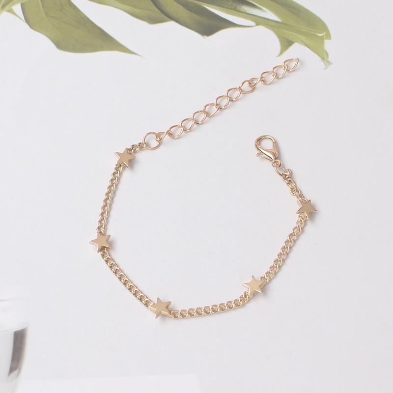 

Gold Color Hearts Infinity Bracelets pulseras mujer Minimalist Zircon Women Stars Bracelets Beach Boho Bracelet&Bangles