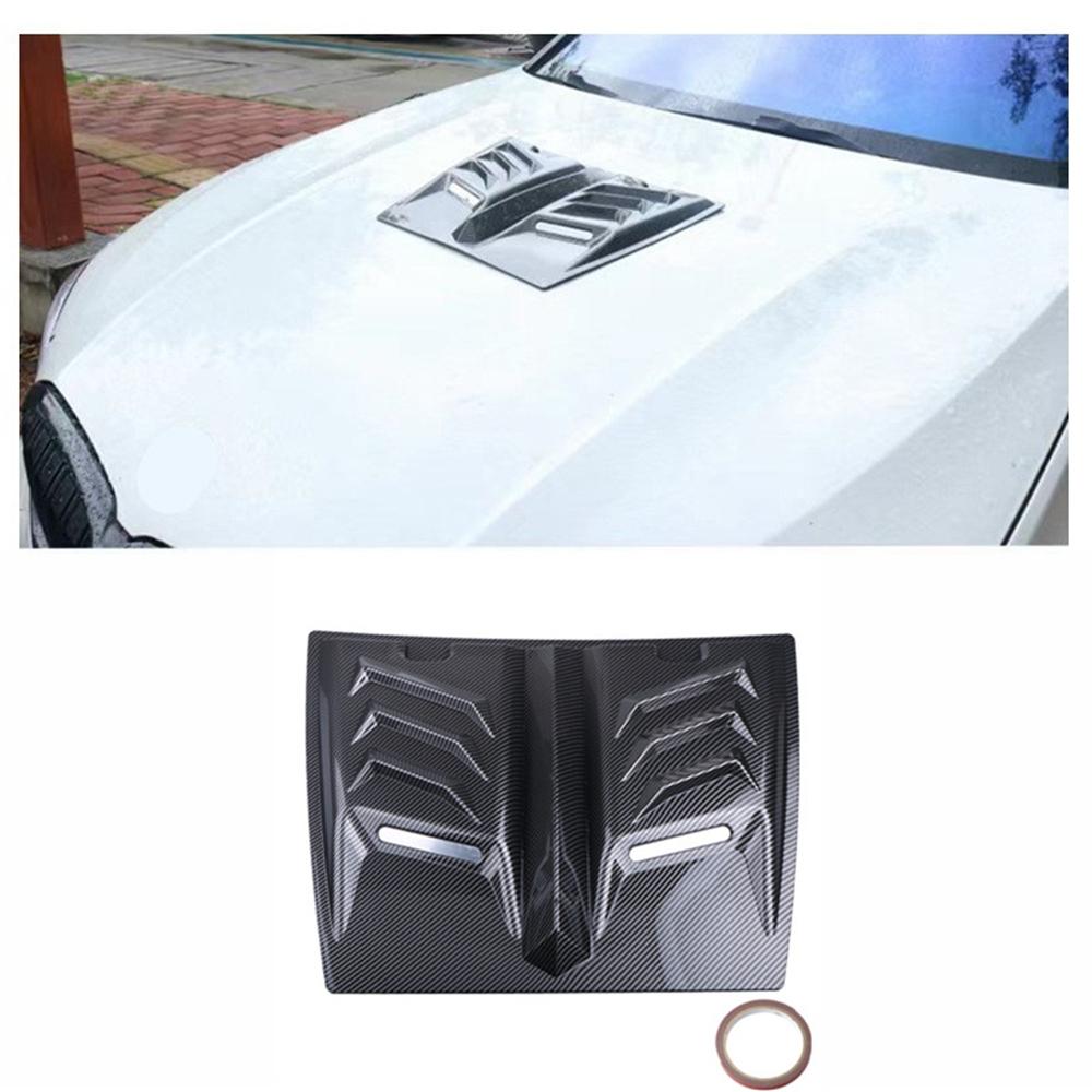 Carbon Fiber Look Universal Car Exterior Hood Vent Scoop Cover Air Intake Grille