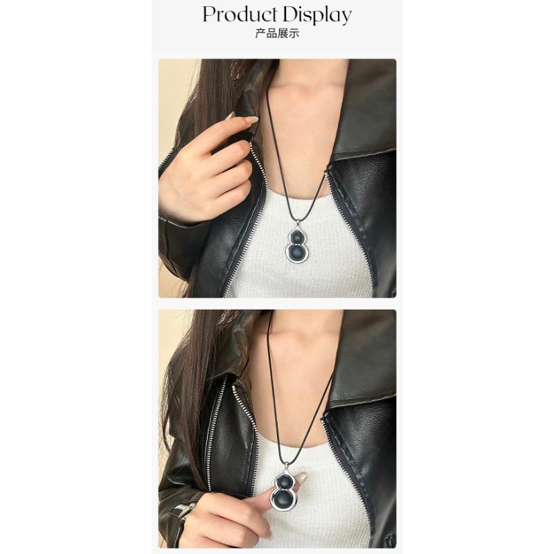 Women Light Luxury Fashion Vintage Long Gourd Pendant Sweater Necklace