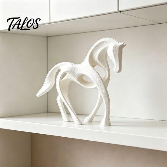 Artistic Horse Figurine 3D Printed Abstract Statue, Minimalist Hollow White for Shape Decor Desk Decor, Animal Ornament Home Living Room