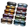  Fashion Women Double Bridges Square Sunglasses Candy Color Retro Wide Legs Men Sun Glasses Shades UV400