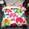 Colorful Elephant Bedding Set Soft Polyester Duvet Cover Set Quilt Cover With Pillowcase Bedroom Decor Birthday Gift Christmas
