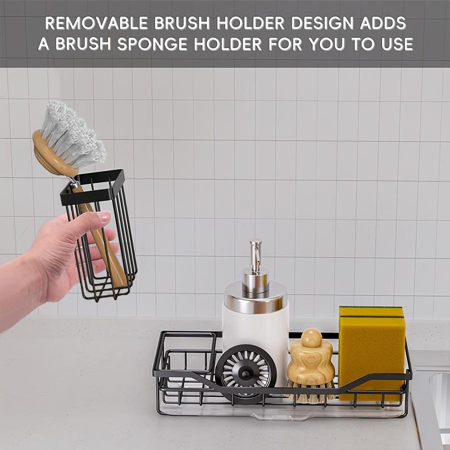 Self-draining Sink Shelf Stainless Steel Kitchen Sink Caddy Drain Rack Soap Sponge Holder for Kitchen Sink Organizer
