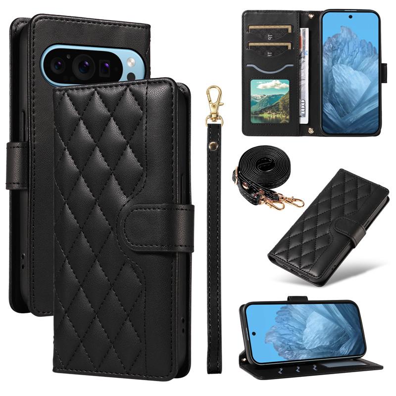 Lanyard Leder Geldbörse Karten Handyhülle für Google Pixel 9 Pro XL 9A 8 8A 7 7A 6A Pixel9 Pixel8 Pixel7 Umhängetasche Klapphülle