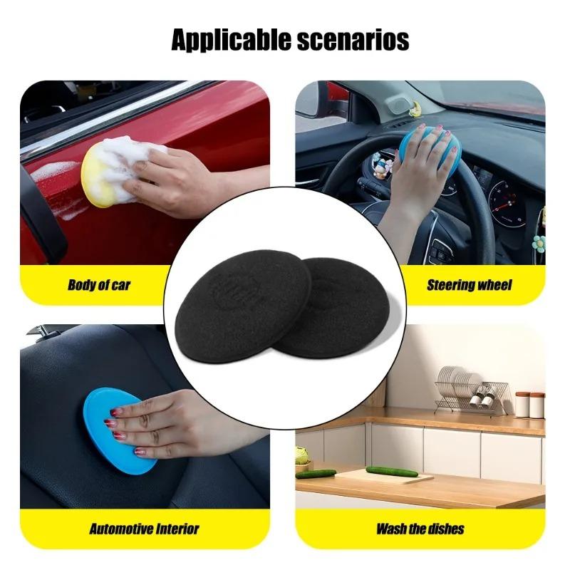 30pcs Car Waxing Sponges Circular Edge Pressing Car Waxing Polishing Cleaning Tool Car Waxing Polish Foam Sponge Applicator Pads