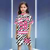 Unisex Kids' Sport Set with Letter Print, Short Sleeve Top and Pants, Round Neck Casual Outfit
