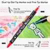 Shuttle Art Acrylic Dot and Fine Tip Twin Pen 36 and Metallic for Writing On and Perfect for DIY and Art Markers, Set, Colors, Water-Based,
