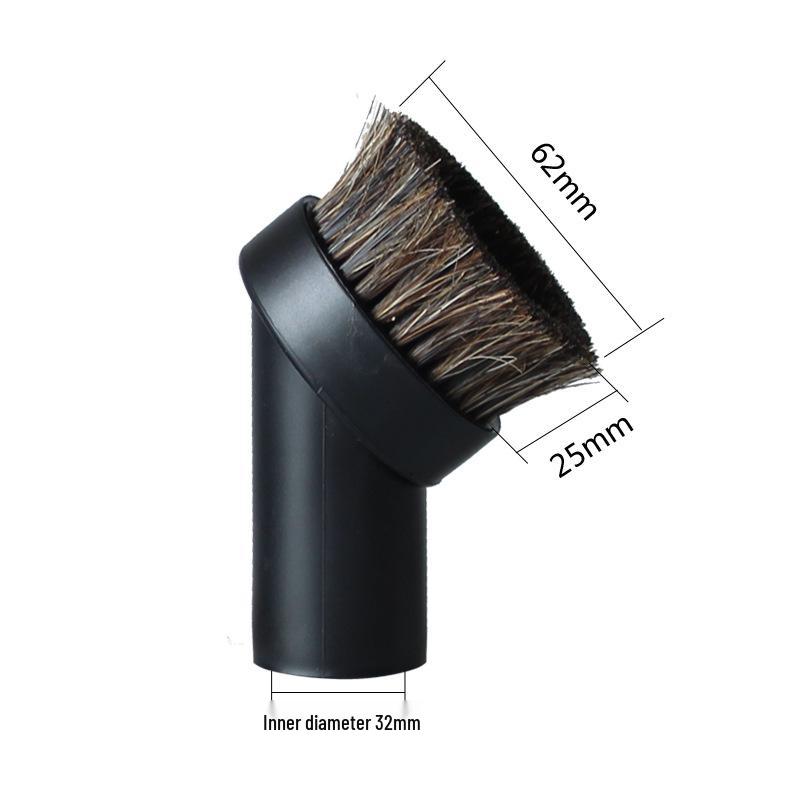 Vacuum Cleaner Accessories: Mixed Horsehair Round Brush and 32mm Suction Nozzle