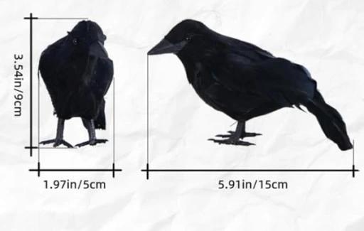 Ptaki Wrony Figurki Sztuczne Dekoracja Halloween Realistyczne Czarne 3 Szt