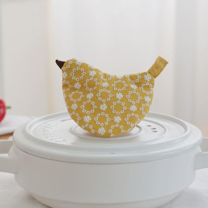 1Pc Embroidery Pattern Thermal Insulation Cotton Pot Clamp Creativity Heat-resistant Anti-scald Bird Pot Lid Cap Anti Scald Cover