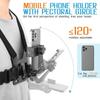 1 set Adjustable Phone Clip Holder With Chest Strap Fixation Bracket for Sport Camera Mobile Phone Camera Black Holder Accessory