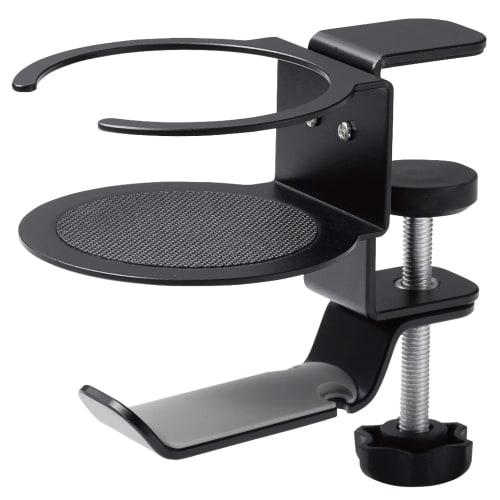 

ELECOM headphone stand/clamp type/360 degree rotation/black